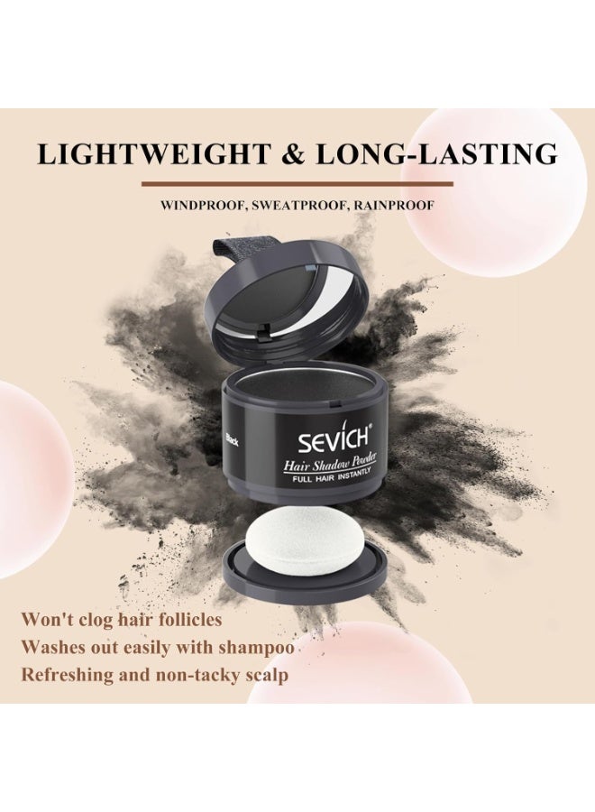 Sevich بودرة ظلال الشعر لتغطية الجذور بسرعة، خافي عيوب الجذور للشعر، الحواجب ولحية الشعر، لمسة سريعة للجذور للشعر الخفيف، مقاوم للرياح والعرق (أسود) - Image 5